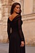 La Femme 32722 Ruched Bodice Off The Shoulder A-Line Dress