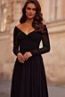 La Femme 32722 Ruched Bodice Off The Shoulder A-Line Dress