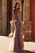 La Femme 32940 Short Sleeve V-Neck Mermaid Dress