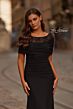 La Femme 33120 Illusion Neck Ruched Dress