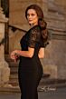 La Femme 33133 Lace Sleeve Queen Anne Neck Dress