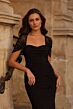 La Femme 33133 Lace Sleeve Queen Anne Neck Dress