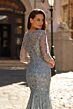 La Femme 31799 Dusty Blue Sweetheart Neckline Dress