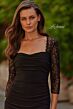 La Femme 33147 Black Lace Three-Quarter Sleeve Dress