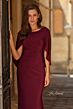 La Femme 33148 Dark Berry Jewel Neckline Drape Dress