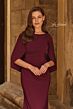 La Femme 33148 Dark Berry Jewel Neckline Drape Dress