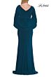 La Femme 33148 Dark Berry Jewel Neckline Drape Dress