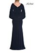 La Femme 33148 Dark Berry Jewel Neckline Drape Dress