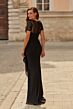 La Femme 33161 Black Sweetheart Neck Short Sleeve Dress