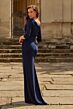 La Femme 33214 Navy V-Neckline Dress