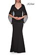 La Femme 33215 Navy Queen Anne Neckline Dress