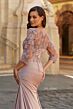 La Femme 33335 Dusty Mauve Illusion V-Neckline Dress