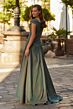 La Femme 33446 Moss Green Surplice Bodice Dress