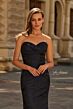 La Femme 33539 Navy Strapless Brocade Dress