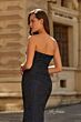 La Femme 33539 Navy Strapless Brocade Dress