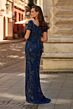 La Femme 33577 Navy Short Sleeve Dress