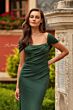 La Femme 33584 Dark Emerald Cap Sleeve Dress