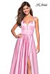 La Femme 26994 Plunging V-Neckline Open Crisscross Back Dress