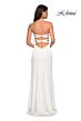 La Femme 27035 Crossover Skirt Strappy Back Dress