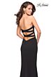 La Femme 27035 Crossover Skirt Strappy Back Dress