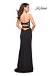 La Femme 27035 Crossover Skirt Strappy Back Dress