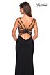 La Femme 27072 Figure-Hugging Side-Slit Strappy Back Dress