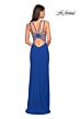 La Femme 27072 Figure-Hugging Side-Slit Strappy Back Dress