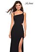 La Femme 27126 Asymmetrical Double Spaghetti Straps Dress