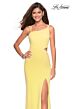 La Femme 27126 Asymmetrical Double Spaghetti Straps Dress