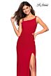 La Femme 27126 Asymmetrical Double Spaghetti Straps Dress