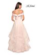 La Femme 27224 Foldover Off-The-Shoulder Neckline A-Line Dress
