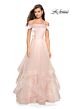 La Femme 27224 Foldover Off-The-Shoulder Neckline A-Line Dress