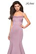 La Femme 27524 Curved Neckline Spaghetti Straps Dress