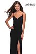 La Femme 28079 Cutout Back Faux Wrap Dress