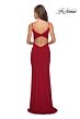 La Femme 28079 Cutout Back Faux Wrap Dress