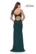 La Femme 28079 Cutout Back Faux Wrap Dress