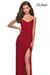 La Femme 28079 Cutout Back Faux Wrap Dress