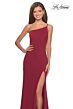 La Femme 28176 High Slit One Strap Dress