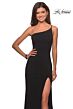 La Femme 28176 High Slit One Strap Dress