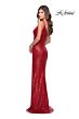 La Femme 28177 High Slit One Shoulder Sequin Dress