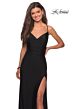 La Femme 28206 Criss Cross Back High Slit Dress
