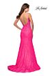 La Femme 28355 Bare Back Illusion Sides Lace Dress