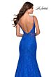 La Femme 28355 Bare Back Illusion Sides Lace Dress