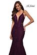 La Femme 28355 Bare Back Illusion Sides Lace Dress