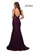 La Femme 28355 Bare Back Illusion Sides Lace Dress