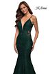 La Femme 28355 Bare Back Illusion Sides Lace Dress