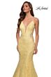 La Femme 28355 Bare Back Illusion Sides Lace Dress