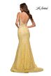 La Femme 28355 Bare Back Illusion Sides Lace Dress
