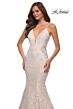 La Femme 28355 Bare Back Illusion Sides Lace Dress