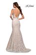 La Femme 28355 Bare Back Illusion Sides Lace Dress